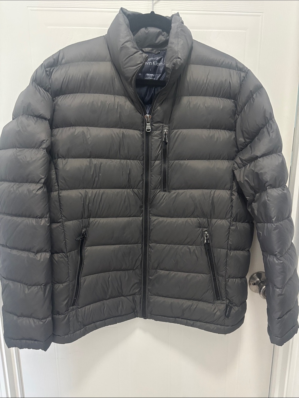 Calvin Klein Men's Charcoal Quilted Puffer Jacket
